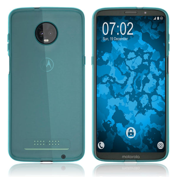 PhoneNatic Case kompatibel mit Motorola Moto Z3 Play - türkis Silikon Hülle transparent Cover