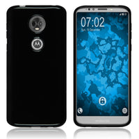 PhoneNatic Case kompatibel mit Motorola Moto E5 Plus - schwarz Silikon Hülle transparent Cover