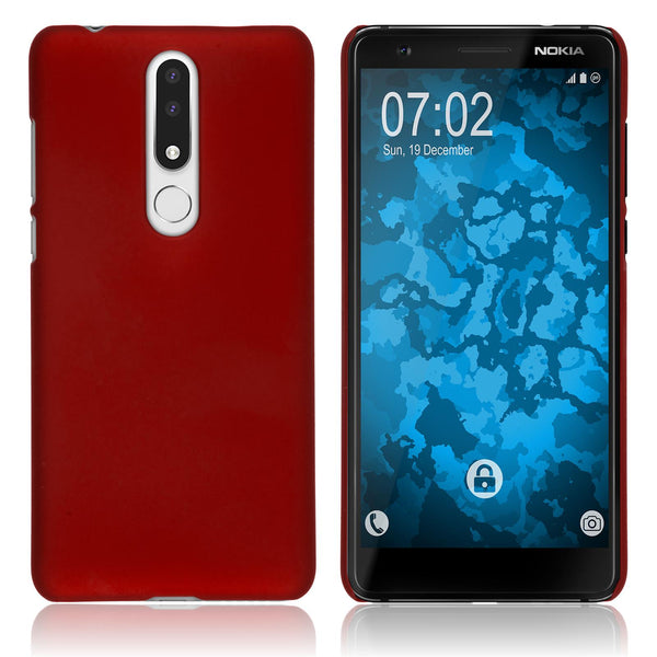 PhoneNatic Case kompatibel mit  Nokia 3.1 Plus - rot Silikon Hülle gummiert Cover