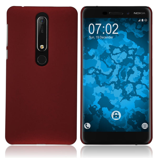 Hardcase für  Nokia 6.1 (2018) gummiert rot