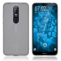 PhoneNatic Case kompatibel mit  Nokia 6.1 Plus - transparent-weiß Silikon Hülle matt Cover