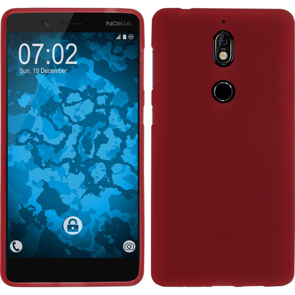 PhoneNatic Case kompatibel mit  Nokia 7 - rot Silikon Hülle matt Cover