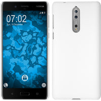 Hardcase für  Nokia 8 gummiert weiﬂ