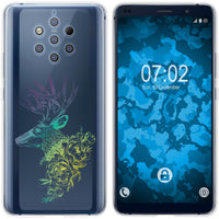 Nokia 9 PureView Silikon-Hülle Floral Hirsch M7-4 Case