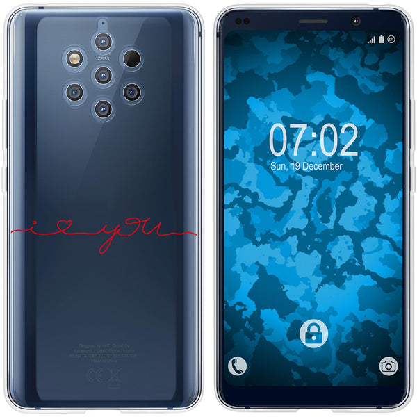 Nokia 9 PureView Silikon-Hülle in Love Wörter M2 Case