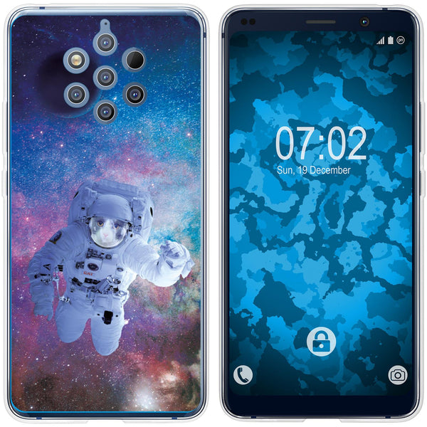 Nokia 9 PureView Silikon-Hülle Space Catronaut M5 Case