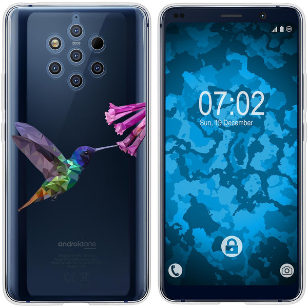 Nokia 9 PureView Silikon-Hülle Vektor Tiere Kolibri M3 Case