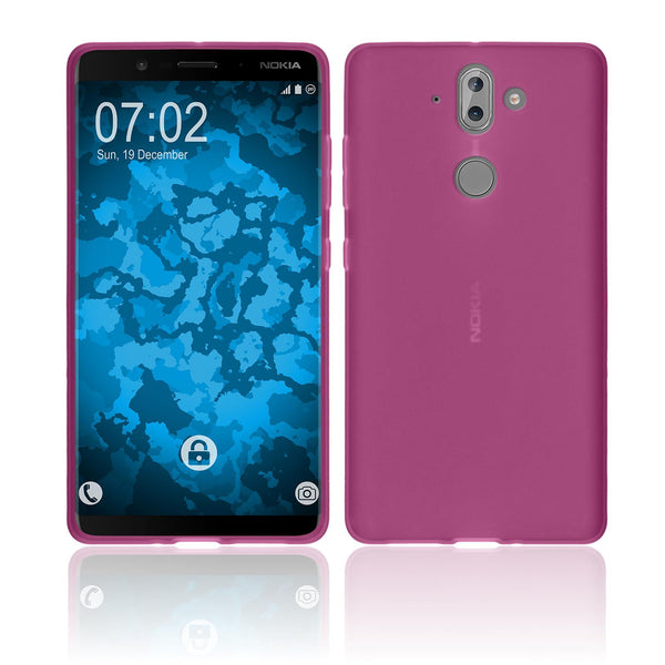 PhoneNatic Case kompatibel mit  Nokia 9 - pink Silikon Hülle matt Cover