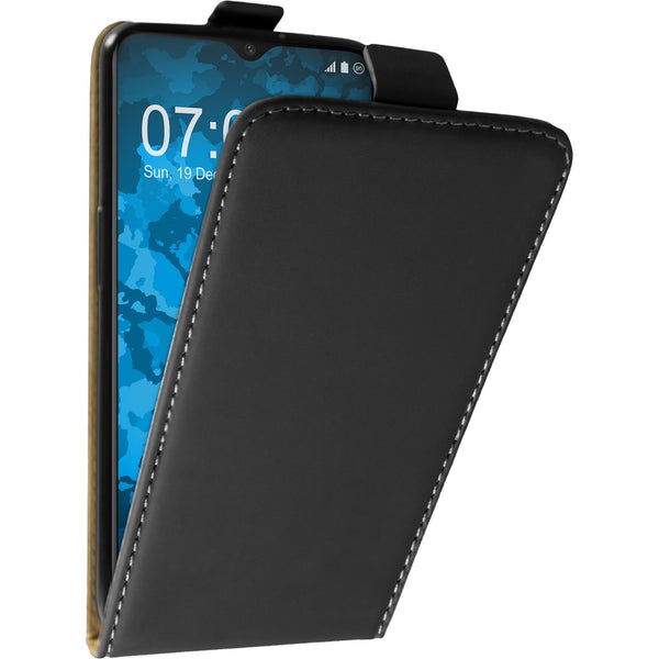 Kunst-Lederhülle für  OnePlus 6T Flip-Case schwarz Cover