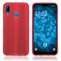 PhoneNatic Case kompatibel mit Huawei P20 Lite - rot Silikon Hülle matt Cover
