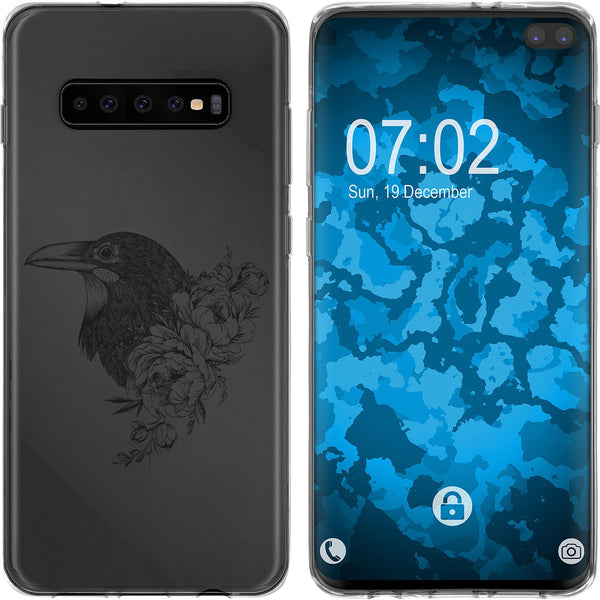 Galaxy S10 Plus Silikon-Hülle Floral Rabe M4-1 Case