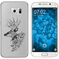 Galaxy S6 Edge Silikon-Hülle Floral Hirsch M7-1 Case