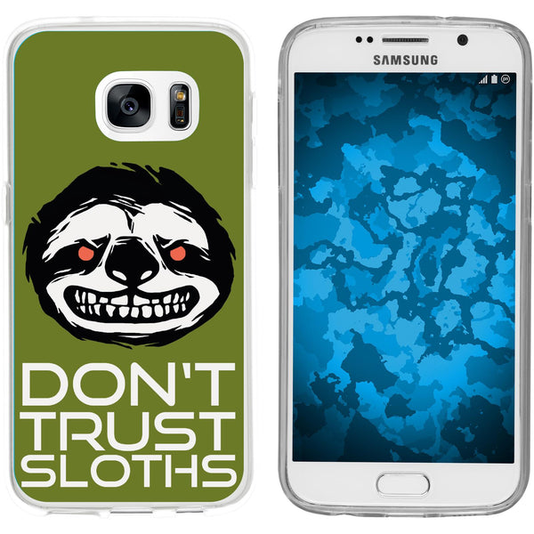 Galaxy S7 Silikon-Hülle Crazy Animals Faultier M3 Case