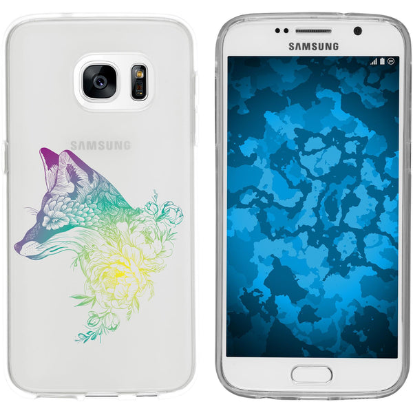 Galaxy S7 Silikon-Hülle Floral Fuchs M1-4 Case