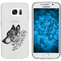 Galaxy S7 Silikon-Hülle Floral Katze M3-1 Case