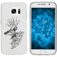 Galaxy S7 Silikon-Hülle Floral Hirsch M7-1 Case