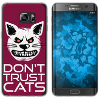 Galaxy S7 Edge Silikon-Hülle Crazy Animals Katze M1 Case