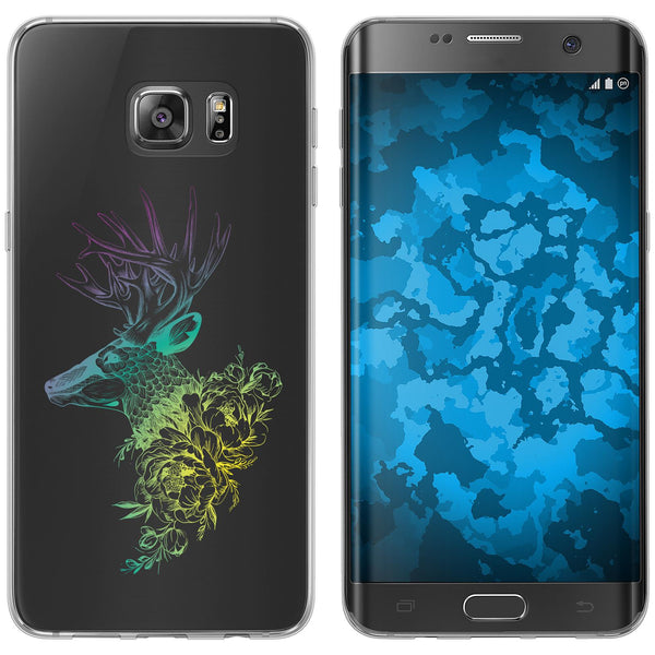 Galaxy S7 Edge Silikon-Hülle Floral Hirsch M7-4 Case