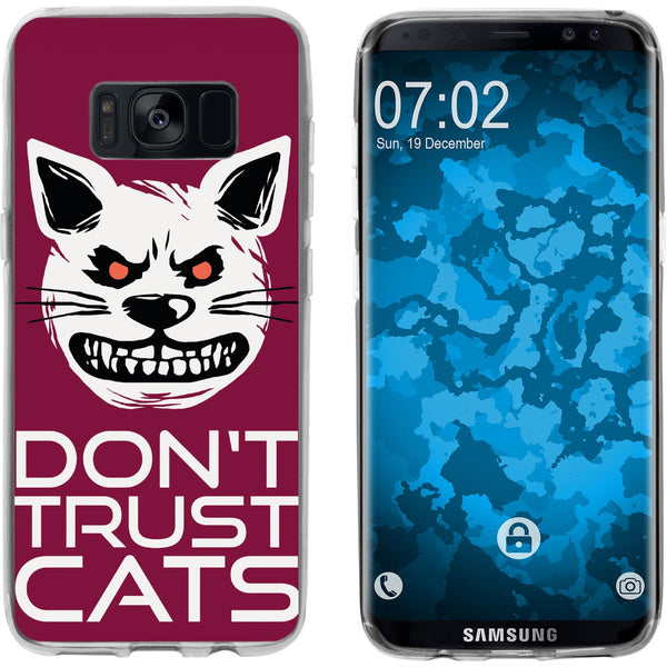 Galaxy S8 Silikon-Hülle Crazy Animals Katze M1 Case