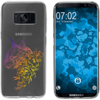 Galaxy S8 Silikon-Hülle Floral Katze M2-3 Case