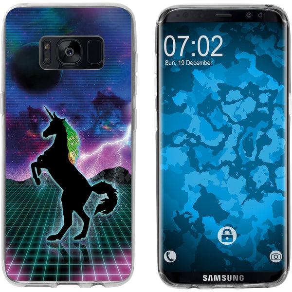 Galaxy S8 Silikon-Hülle Retro Wave Einhorn M2 Case