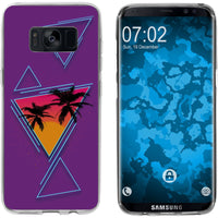 Galaxy S8 Silikon-Hülle Retro Wave Palmen M3 Case