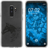 Galaxy S9 Plus Silikon-Hülle Floral Pferd M5-1 Case