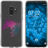 Galaxy S9 Silikon-Hülle Floral Pferd M5-6 Case