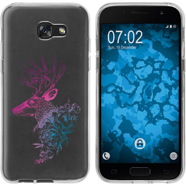 Galaxy A7 (2017) Silikon-Hülle Floral Hirsch M7-6 Case