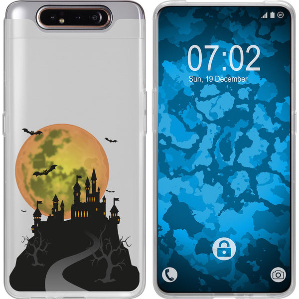 Galaxy A80 Silikon-Hülle Herbst Spukschloss M4 Case