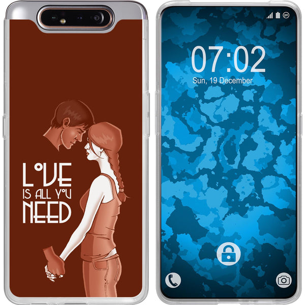 Galaxy A80 Silikon-Hülle in Love Beziehung M3 Case