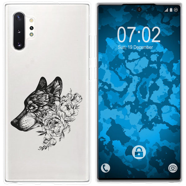 Galaxy Note 10+ Silikon-Hülle Floral Wolf M3-1 Case