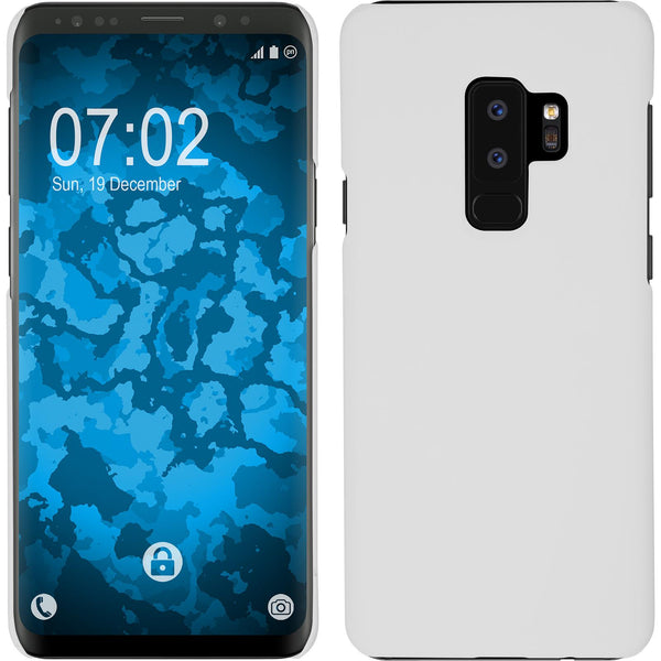 Hardcase für Samsung Galaxy S9 Plus gummiert weiﬂ