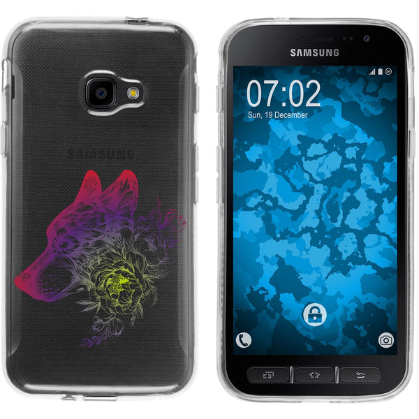 Galaxy Xcover 4 / 4s Silikon-Hülle Floral Wolf M3-5 Case