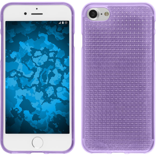 PhoneNatic Case kompatibel mit Apple iPhone 7 / 8 / SE 2020 - lila Silikon Hülle Iced + 2 Schutzfolien