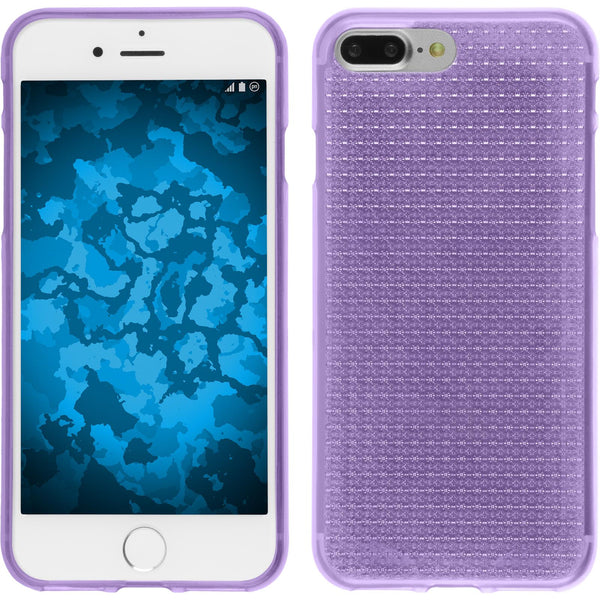 PhoneNatic Case kompatibel mit Apple iPhone 7 Plus / 8 Plus - lila Silikon Hülle Iced + 2 Schutzfolien