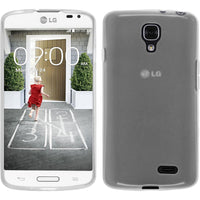 PhoneNatic Case kompatibel mit LG F70 - weiß Silikon Hülle transparent + 2 Schutzfolien