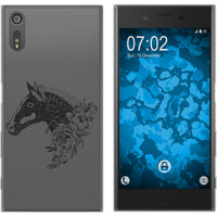 Xperia XZs Silikon-Hülle Floral Pferd M5-1 Case