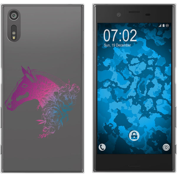 Xperia XZs Silikon-Hülle Floral Pferd M5-6 Case