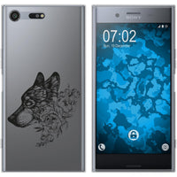 Xperia XZ Premium Silikon-Hülle Floral Wolf M3-1 Case