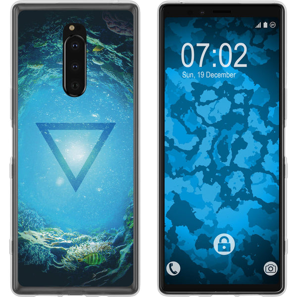 Xperia 1 Silikon-Hülle Element Wasser M4 Case