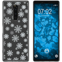 Xperia 1 Silikon-Hülle X Mas Weihnachten Schneeflocken M2 Ca