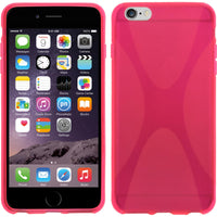 PhoneNatic Case kompatibel mit Apple iPhone 6s / 6 - pink Silikon Hülle X-Style + 2 Schutzfolien