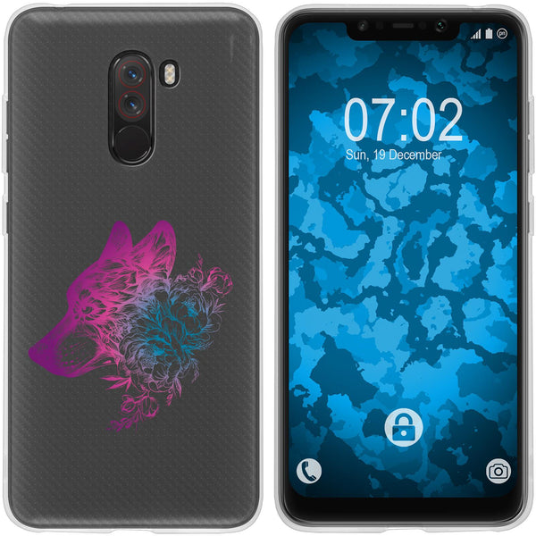 Pocophone F1 Silikon-Hülle Floral Wolf M3-6 Case